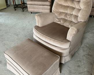 Swivel rocker and ottoman.