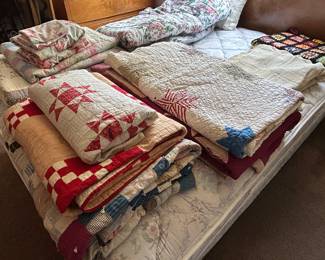 Beautiful antique quilts.