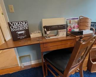 Viking sewing machine and table with chair