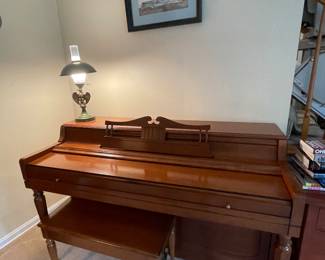 Wurlitzer spinet piano and bench.  Very nice condition