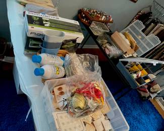 Collection of buttons, sewing items 