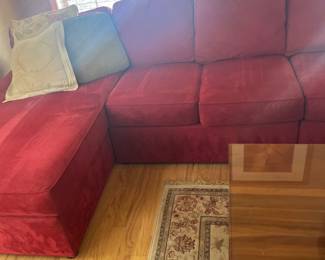 Red Upholstered Sectional Sofa 