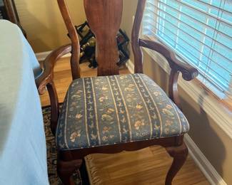 Solid Cherry Upholstered Traditional Dining Table 