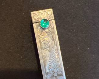 Vintage Italian 800 Silver Hand Engraved Lipstick