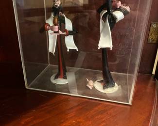 Set of Two Murano Glass Judaica Rabbi Figures 