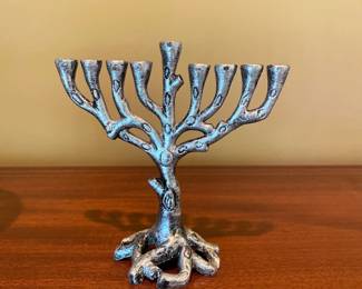 Tree of Life Hanukkah Menorah