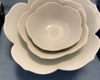 Vintage Lotus Flower Rice Nuts Bowls 