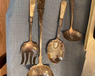 Vintage Italy Silver Plated Serving Utensils 