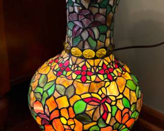 Stained glass lighted vase