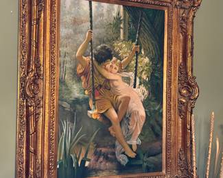 Beautiful large French oil painting on canvas. “Springtime”