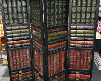 Antique book bindings room divider