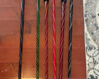 Antique hand blown glass canes 
