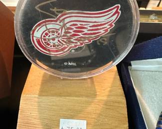 Signed Red Wings puck