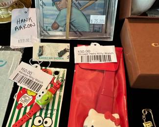 Keroppi Ring Watch,  Vintage Hello Kitty Watch, owl earrings 
