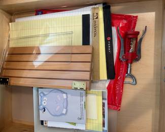 Notepads, wine opener