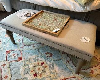 Nailhead Upholstered Bench, Pier 1 Mosaic Style Tray