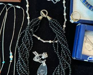 Sterling faux pearl necklace, Hello Kitty jewelry