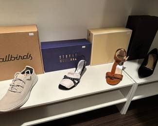 Women's shoes including brands such as: Montrail, Fly London, FootJoy, Franco Sarto
,Via Spiga, Donald J Pliner, Isaac Mizrahi, Aquatalia, Vaneli, Anne Klein, Clark's, Brooks, New Balance