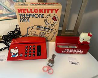 1985 Sanrio Hello Kitty Telephone, 1987 Hello Kitty Letter Opener