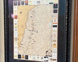 Framed Napa Valley Expedition Map