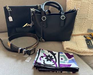 Furla Pebbled Leather Purse, Sterling silver buckle belt