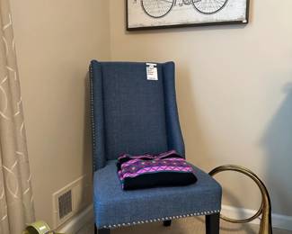 Accent Chair, wall art, Vintage Horn Decor