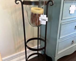 Vase with Wrought Iron Stand