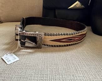 Sterling silver buckle belt