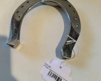 Vintage large chrome steel horseshoe