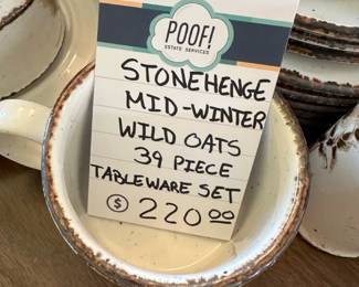 Stonehenge mid-winter wild oats 39 piece tableware set
