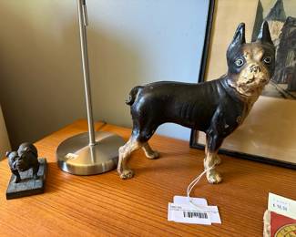 Vintage Cast Iron Boston Terrier Figure