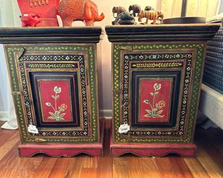 Antique Asian Painted Side Cabinet (A),  Antique Asian Painted Side Cabinet (B)
