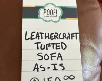 Leathervraft tufted sofa 