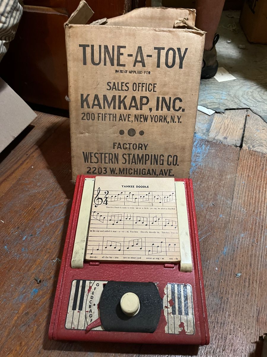 Antique Kamkap Tune-A-Toy with original box-Rare