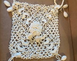 Antique Victorian hand crocheted purse with crocheted beads