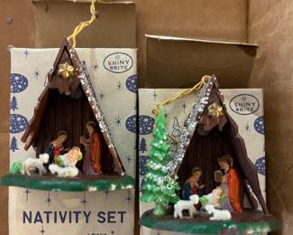2 each MCM Miniature Nativity Set in original box