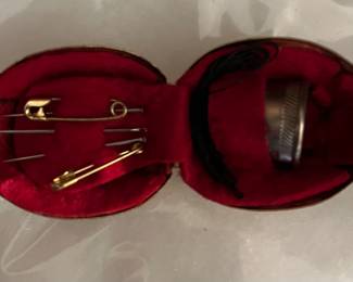 Vintage Metal Walnut Sewing Kit