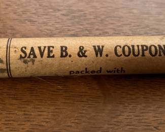 Antique Ribbon Holder- B&W Coupons,  packed with Raleigh-Kool Viceroy Cigarettes Advertising 