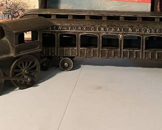 Antique cast Iron Train - Ideal cast iron three-piece Wabash RR train set