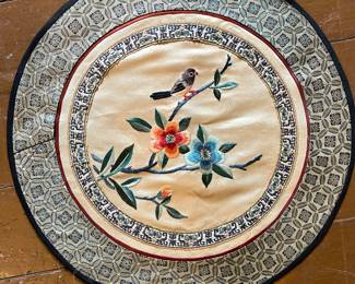 Embroidered round doily