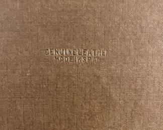 Vintage hand-tooled leather cigar box -Spain