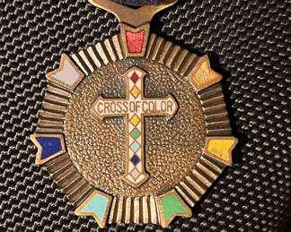 Vintage 1950's Masonic International Cross of Color- highest honor the International Order of the Rainbow for Girls