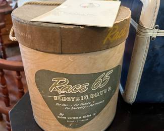 Vintage Race 65 Hair Dryer in  Original Canister
