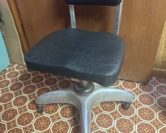 Mid - Century Goodform  Industrial Aluminum Task Chair Propeller Base