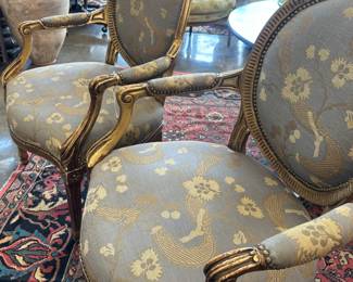 Pair of giltwood Louis XVI styled armchair. 