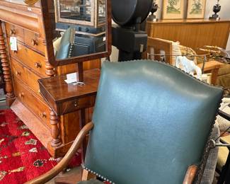 Leather chair and Shaving Mirror