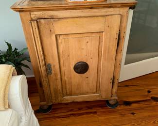 English pie safe??  The round thing in the middle of the door is a vent.  