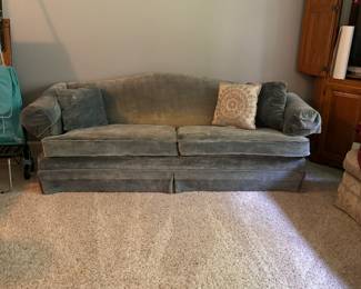 Blue velvet sofa vintage $35