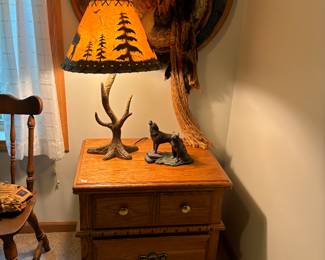 Two oak nightstands $20 each