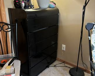 Black lacquer chest $40